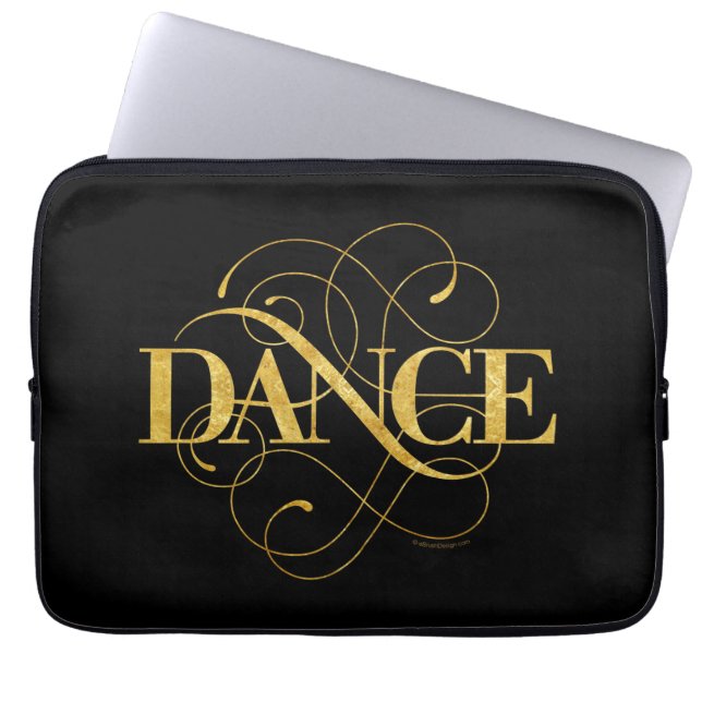 Funda Para Portátil Floritura de Baile (oro) (Frente)