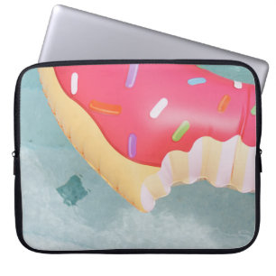 Funda Para Portátil Flotador de donut rosado inflable