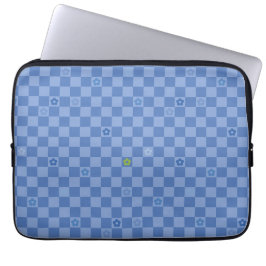 Funda Para Portátil Flower Checkered Pattern No. 01 - Light Blue