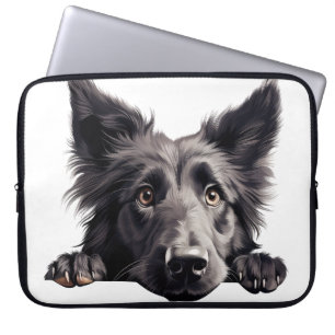 FUNDA PARA PORTÁTIL FLUFFY BLACK BELGIAN SHEEPDOG PERRO