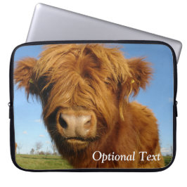 Funda Para Portátil Fluffy Scottish Highland Cow - Blue Sky