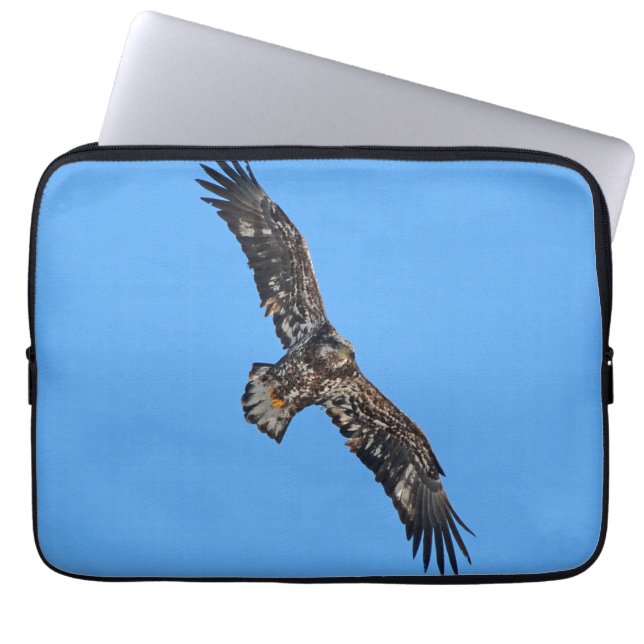 Funda Para Portátil Flying Bald Eagle Wildlife Photograph (Frente)