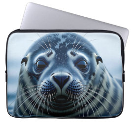 Funda Para Portátil Foca Adorable en Primer Plano