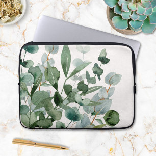 Funda Para Portátil Folaje Verde de Acuarela Hojas Verdes