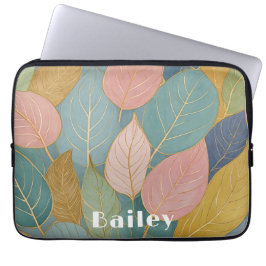Funda Para Portátil Foliage caprichoso: Hojas Pastel
