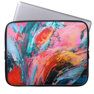 Funda Para Portátil Fondo abstracto de color brillante pintado a mano