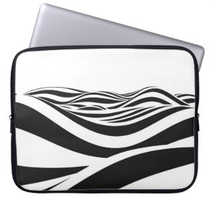 Funda Para Portátil Fondo abstracto de las olas. Ilusión óptica 3D-