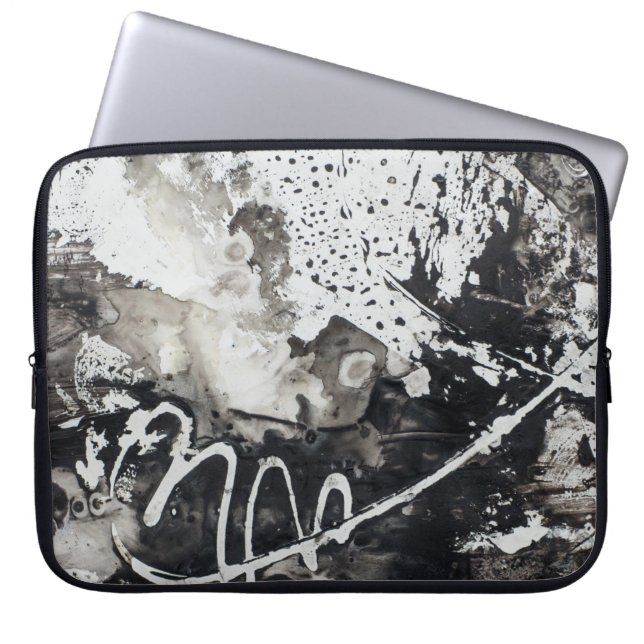 Funda Para Portátil Fondo abstracto en blanco y negro (Frente)