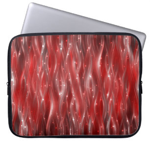 Funda Para Portátil fondo abstracto. fondo rojo con olas y