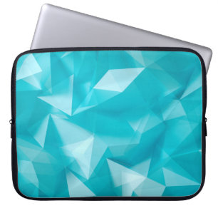 Funda Para Portátil Fondo azul turquesa con cristales, triángulo