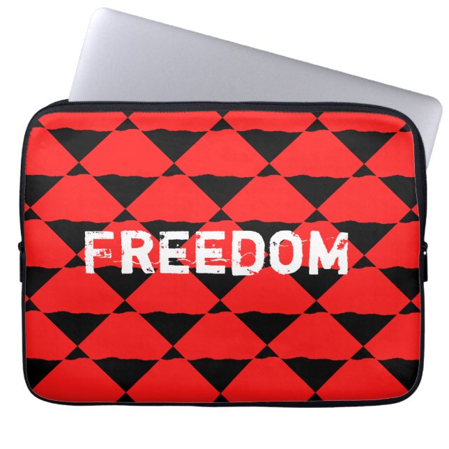 Funda Para Portátil Fondo de arte contemporáneo rojo y negro (Frente)