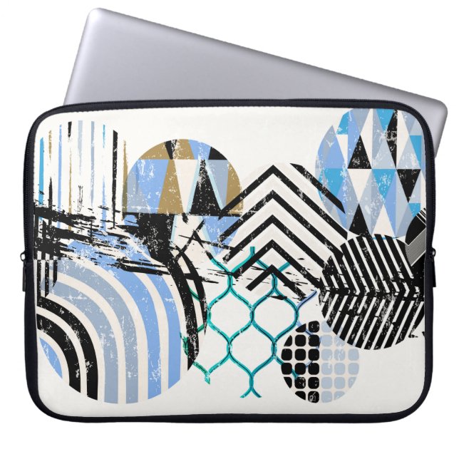 Funda Para Portátil fondo de círculo geométrico abstracto, con grueso (Frente)