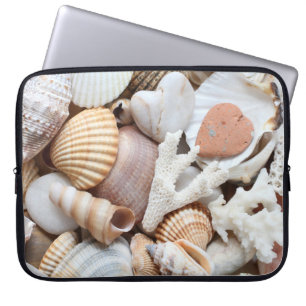 Funda Para Portátil Fondo de coral de conchas marinas con piedras