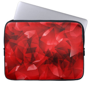 Funda Para Portátil Fondo de cristal geométrico abstracto rojo