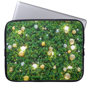 Funda Para Portátil Fondo de decoración de árboles de Navidad. Gol vin