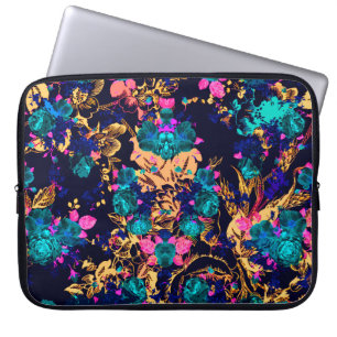 Funda Para Portátil Fondo de flores abstractas de moda corta