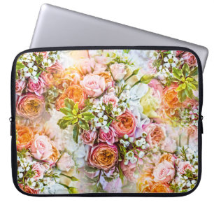 Funda Para Portátil Fondo de flores de verano, ramos de flores