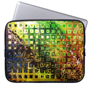 Funda Para Portátil fondo de fondo de ornamento floral de arte, grung