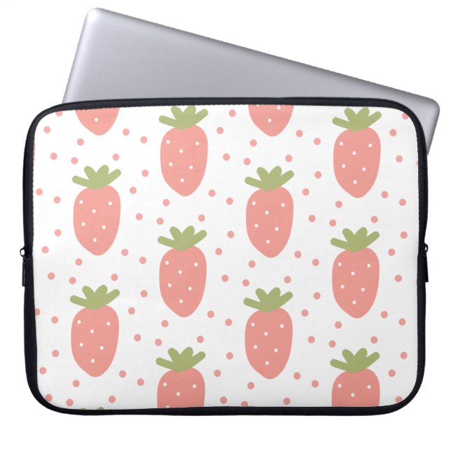 Funda Para Portátil Fondo de fresas de frutas (Frente)