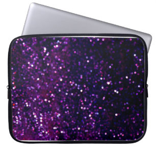 Funda Para Portátil Fondo de las luces de época purpurina. púrpura y n