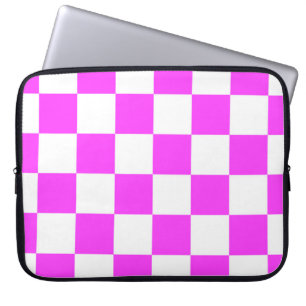 Funda Para Portátil Fondo de mosaico de patrón controlado. Blanco y pi