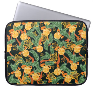 Funda Para Portátil fondo de patrón ininterrumpido con hojas de pino,