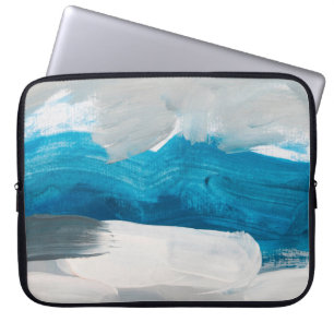 Funda Para Portátil Fondo de pintura de arte abstracto azul, gris y bl