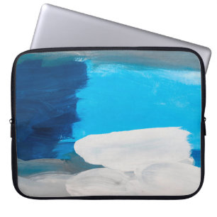 Funda Para Portátil Fondo de pintura de arte abstracto azul, gris y bl