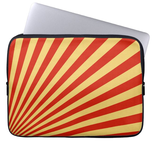 Funda Para Portátil Fondo de rayas de sol de llama retro (Frente)