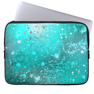 Funda Para Portátil Fondo de Relieve metalizado turquesa de mimbre
