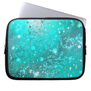 Funda Para Portátil Fondo de Relieve metalizado turquesa de mimbre