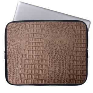 Funda Para Portátil Fondo de textura de cuero marrón cerrar macroski