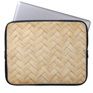 Funda Para Portátil Fondo De Textura Resumen De Bambú Tejido.