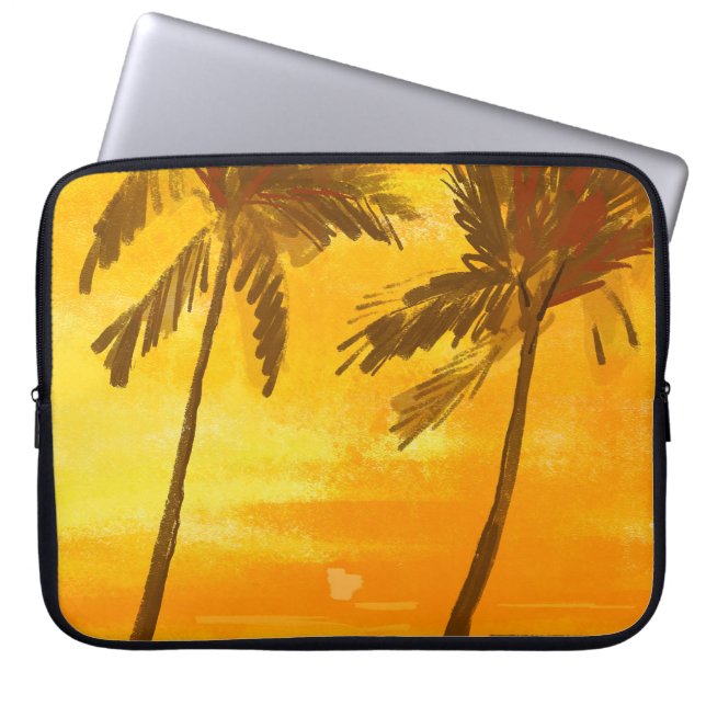 Funda Para Portátil Fondo de verano de palmeras tropicales (Frente)