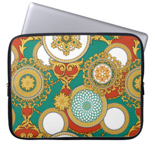 Funda Para Portátil Fondo decorativo con un elegante esqu dorado