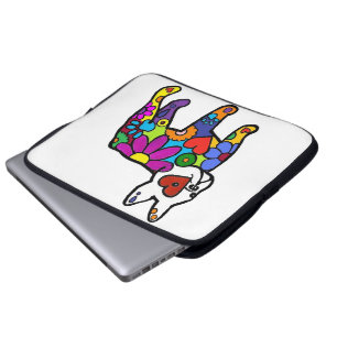 Funda Para Portátil Fondo del blanco del poder de Frenchie