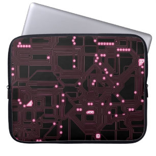 Funda Para Portátil fondo del circuito del microchip rosa, 3d,ab