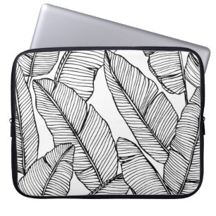 Funda Para Portátil Fondo del patrón de la hoja de plátano sin foco. N