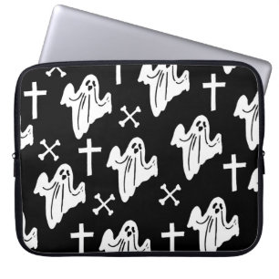 Funda Para Portátil Fondo del patrón dibujado a mano de Halloween