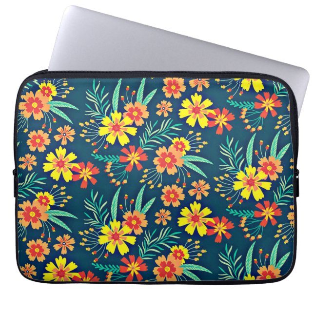 Funda Para Portátil Fondo Floral Hermoso Diseño-46566 (Frente)