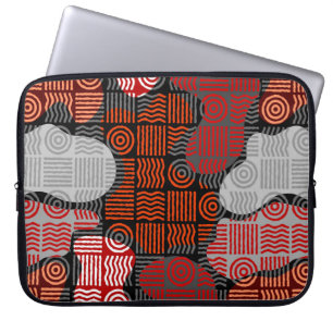 Funda Para Portátil Fondo geométrico tribal marrón en parchwo de bloqu
