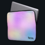 Funda Para Portátil Fondo holográfico colorido<br><div class="desc">Imagen de una colorida textura de fondo holográfico con un monograma opcional.</div>