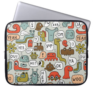 Funda Para Portátil fondo inquebrantable con monstruos adorables perso