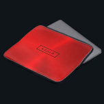 Funda Para Portátil Fondo metálico rojo brillante pulido<br><div class="desc">Elegantes tonos rojos modernos de textura metálica pulida. Monograma opcional.</div>
