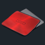 Funda Para Portátil Fondo metálico rojo brillante pulido<br><div class="desc">Elegantes tonos rojos modernos de textura metálica pulida. Monograma opcional.</div>