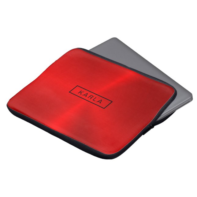 Funda Para Portátil Fondo metálico rojo brillante pulido (Superior anverso)