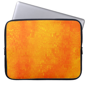 Funda Para Portátil Fondo naranja de mosaico abstracto brillante con g