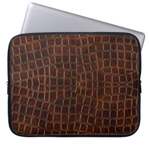 Funda Para Portátil Fondo natural del cocodrilo marrón lacado