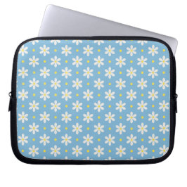 Funda Para Portátil Fondo personalizado con patrón de margaritas blanc