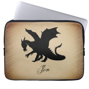 Funda Para Portátil Fondo Rústico del Dragón Negro Personal